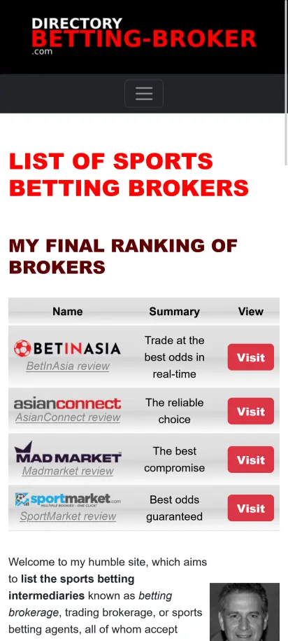 Betting Broker Homepage Screenshoot