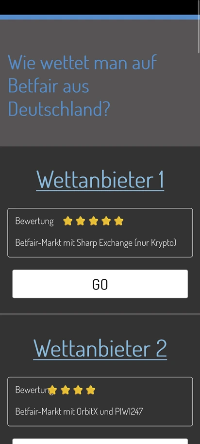 Efamous Screenshot der Startseite