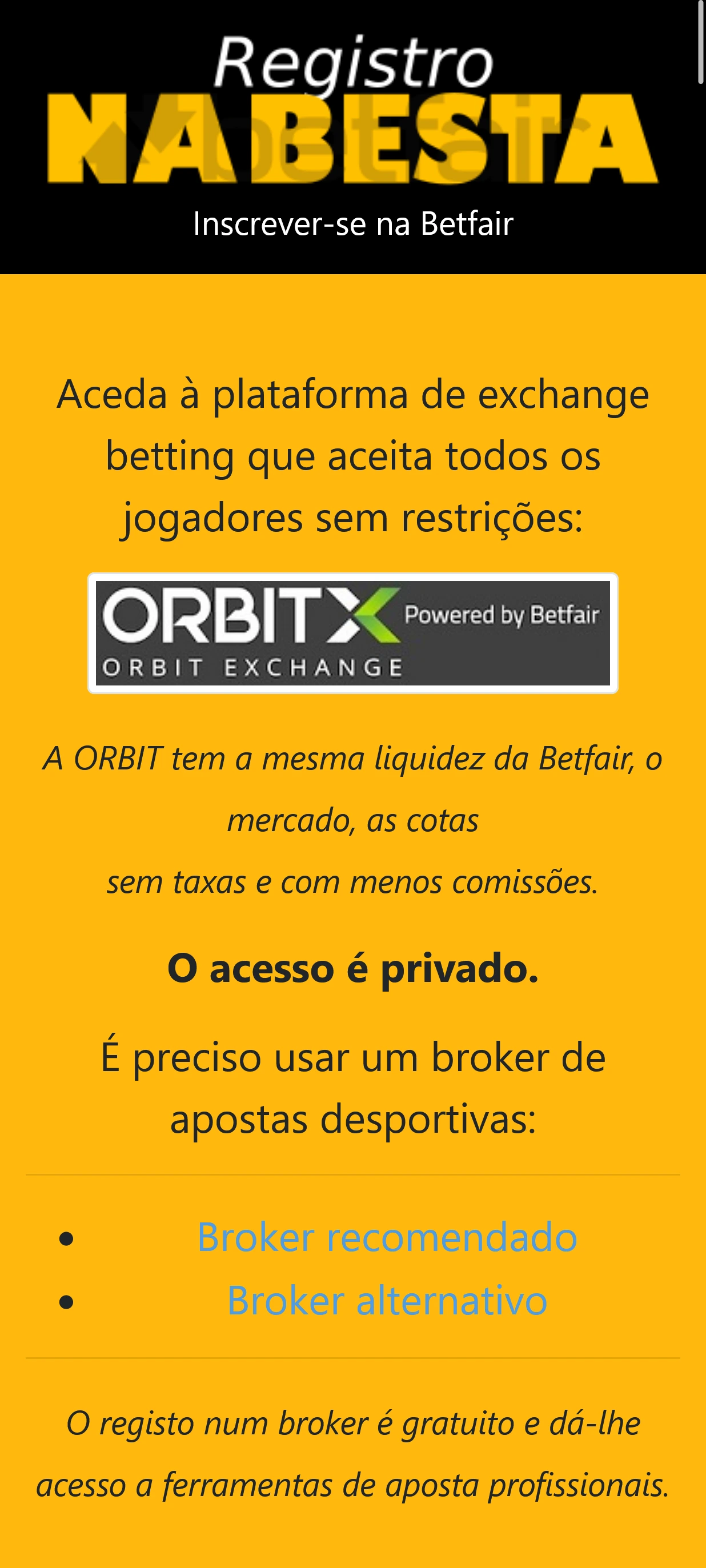 Registro Na Besta Captura de tela da Página Inicial