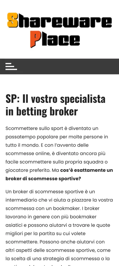 Shareware Place Screenshot della homepage