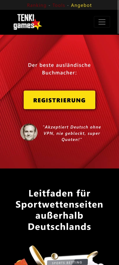 Tenki Games Screenshot der Startseite