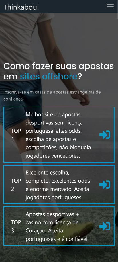 Thinkabdul Captura de tela da página inicial