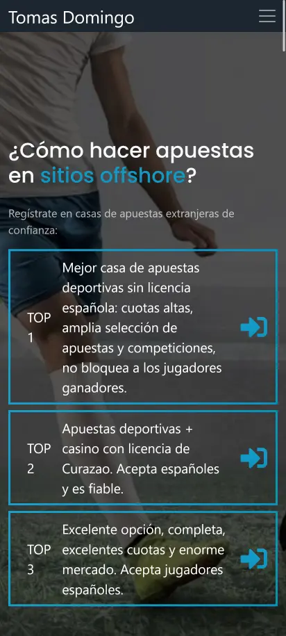 Tomas Domingo Captura de pantalla de la página principal