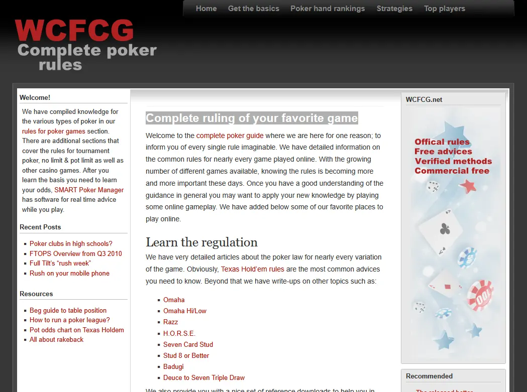 WCFCG Homepage Screenshoot